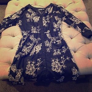 Button up navy dress